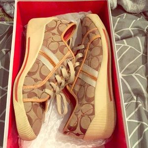 Khaki coach sneakers